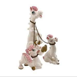 VTG 50’s Kreiss Pink Porcelain Spaghetti Horses